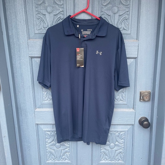 NWT Under Armor Men's Dark Blue Polo Shirt - Picture 2 of 5